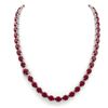 Image 3 : 54.25 ctw Ruby & VS/SI Diamond Eternity Micro Necklace 14k White Gold - REF-345Y5X