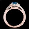 Image 2 : 1.6 ctw SI Certified Fancy Blue Diamond Solitaire Halo Ring 10k Rose Gold - REF-135Y2X