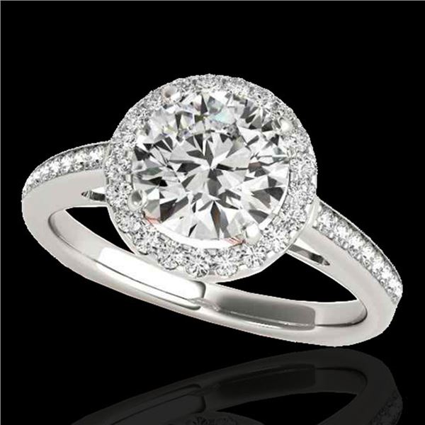 1.3 ctw Certified Diamond Solitaire Halo Ring 10k 2Tone Gold - REF-184R8K