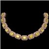 Image 1 : 110.45 ctw Canary Citrine & Diamond Victorian Necklace 14K Rose Gold - REF-2357G6W