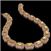Image 2 : 110.45 ctw Canary Citrine & Diamond Victorian Necklace 14K Rose Gold - REF-2357G6W