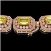 Image 3 : 110.45 ctw Canary Citrine & Diamond Victorian Necklace 14K Rose Gold - REF-2357G6W