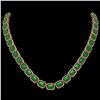 Image 1 : 56.69 ctw Jade & Diamond Micro Pave Halo Necklace 10k Rose Gold - REF-673N8F