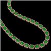 Image 2 : 56.69 ctw Jade & Diamond Micro Pave Halo Necklace 10k Rose Gold - REF-673N8F