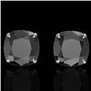Image 1 : 12 ctw Cushion Black Diamond Designer Earrings 14k Rose Gold - REF-290H9R