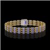 Image 3 : 24.18 ctw Tanzanite & Diamond Bracelet 14K Yellow Gold - REF-318G2W