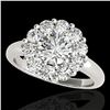 Image 1 : 2.85 ctw Certified Diamond Solitaire Halo Ring 10k White Gold - REF-395W5H