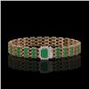 Image 1 : 28.74 ctw Emerald & Diamond Bracelet 14K Rose Gold - REF-318G2W