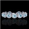 Image 1 : 30 ctw Sky Blue Topaz & Micro Pave VS/SI Diamond Bracelet 10k White Gold - REF-360H2R