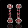 Image 1 : 8.69 ctw Tourmaline & Diamond Earrings 14K White Gold - REF-227G3W