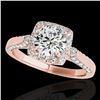 Image 1 : 1.5 ctw Certified Diamond Solitaire Halo Ring 10k Rose Gold - REF-204N5F