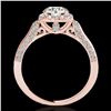 Image 2 : 1.5 ctw Certified Diamond Solitaire Halo Ring 10k Rose Gold - REF-204N5F