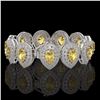 Image 2 : 46.44 ctw Canary Citrine & Diamond Victorian Bracelet 14K White Gold - REF-1328Y2X