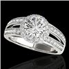 Image 1 : 1.6 ctw Certified Diamond Solitaire Halo Ring 10k White Gold - REF-214G3W