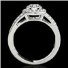 Image 2 : 1.6 ctw Certified Diamond Solitaire Halo Ring 10k White Gold - REF-214G3W