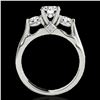 Image 2 : 1.50 ctw Certified Diamond 3 Stone Ring 10k White Gold - REF-225N2F
