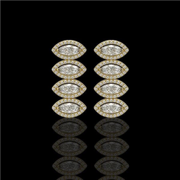5.33 ctw Marquise Cut Diamond Micro Pave Earrings 18K Yellow Gold - REF-739F6M