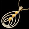 Image 1 : 2 ctw Citrine & Micro Pave VS/SI Diamond Necklace 18k Yellow Gold - REF-163H6R