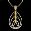 Image 2 : 2 ctw Citrine & Micro Pave VS/SI Diamond Necklace 18k Yellow Gold - REF-163H6R