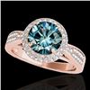 Image 1 : 2.15 ctw SI Certified Fancy Blue Diamond Halo Ring 10k Rose Gold - REF-231K8Y