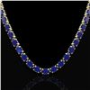 Image 2 : 68 ctw Sapphire Eternity Designer Necklace 14k Yellow Gold - REF-309N3F