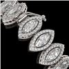 Image 3 : 17.55 ctw Marquise Cut Diamond Micro Pave Bracelet 18K White Gold - REF-2397M3G