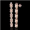Image 2 : 12.47 ctw Morganite & VS/SI Certified Diamond Earrings 10k Rose Gold - REF-172G8W