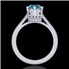 Image 3 : 1.5 ctw Fancy Intense Blue Diamond Art Deco Ring 18k White Gold - REF-209A3N