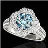 Image 1 : 2.81 ctw SI Certified Fancy Blue Diamond Halo Ring 10k White Gold - REF-231A8N