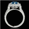 Image 2 : 2.81 ctw SI Certified Fancy Blue Diamond Halo Ring 10k White Gold - REF-231A8N