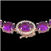 Image 1 : 45.25 ctw Amethyst & VS/SI Diamond Micro Pave Necklace 14k Rose Gold - REF-263G6W