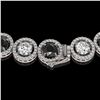 Image 3 : 32.10 ctw Black & Diamond Micro Pave Necklace 18K White Gold - REF-2386R4K