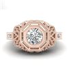 Image 2 : 1.13 ctw VS/SI Diamond Solitaire Art Deco Ring 18k Rose Gold - REF-360K2Y