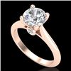 Image 1 : 1.6 ctw VS/SI Diamond Art Deco Ring 18k Rose Gold - REF-454W3H