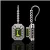 Image 2 : 13.4 ctw Tourmaline & Diamond Victorian Earrings 14K White Gold - REF-375Y3X