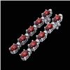 Image 1 : 15.47 ctw Garnet & VS/SI Certified Diamond Tennis Earrings 10k White Gold - REF-74A8N