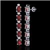 Image 2 : 15.47 ctw Garnet & VS/SI Certified Diamond Tennis Earrings 10k White Gold - REF-74A8N