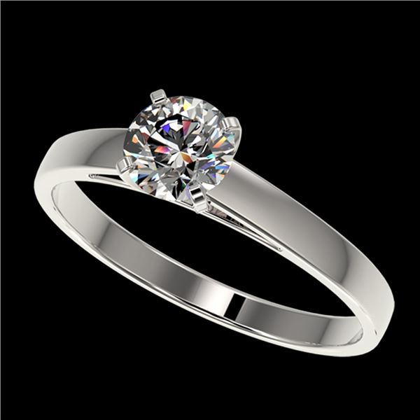 0.73 ctw Certified Quality Diamond Engagment Ring 10k White Gold - REF-68A2N