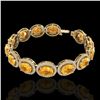 Image 2 : 24 ctw Citrine & Micro Pave VS/SI Diamond Bracelet 10k Yellow Gold - REF-360K2Y