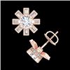 Image 3 : 1.77 ctw VS/SI Diamond Solitaire Art Deco Stud Earrings 18k Rose Gold - REF-263Y6X