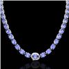 Image 2 : 45.25 ctw Tanzanite & Diamond Eternity Micro Necklace 14k White Gold - REF-436W4H