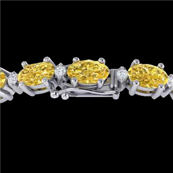 25.8 ctw Citrine & VS/SI Diamond Eternity Bracelet 10k White Gold - REF-118K4Y
