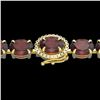 Image 1 : 32 ctw Garnet & VS/SI Diamond Eternity Micro Bracelet 14k Yellow Gold - REF-119G5W