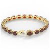 Image 3 : 32 ctw Garnet & VS/SI Diamond Eternity Micro Bracelet 14k Yellow Gold - REF-119G5W