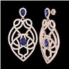 Image 2 : 7 ctw Tanzanite & Micro VS/SI Diamond Heart Earrings 14k Rose Gold - REF-381G8W