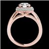 Image 2 : 2.15 ctw Certified Diamond Solitaire Halo Ring 10k Rose Gold - REF-381K8Y