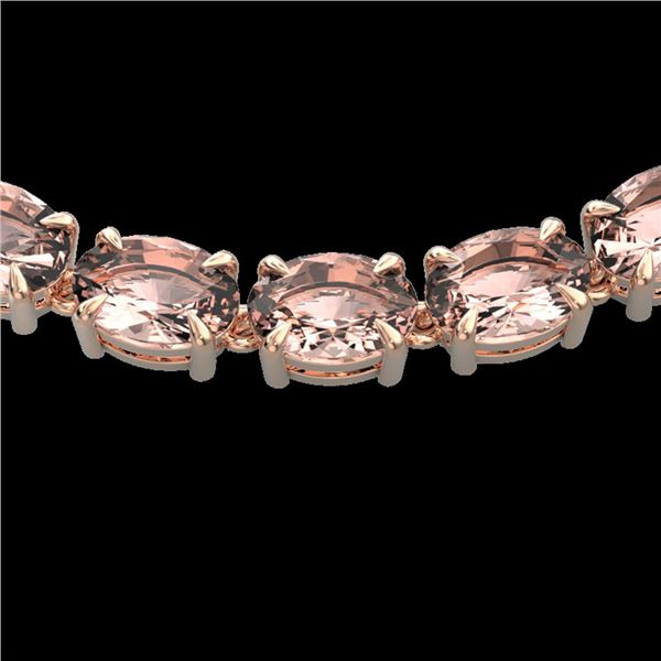 54 ctw Morganite Eternity Designer Necklace 14k Rose Gold - REF-614X9A