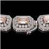 Image 3 : 117.15 ctw Morganite & Diamond Victorian Necklace 14K White Gold - REF-4065N3F