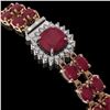 Image 2 : 19.85 ctw Ruby & Diamond Bracelet 14K Rose Gold - REF-245F5M