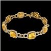 Image 2 : 30 ctw Citrine & Micro VS/SI Diamond Certified Bracelet 14k Yellow Gold - REF-368Y9X